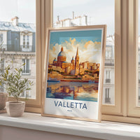 Valletta Poster - Malta Travel Art - Historic Harbor City Wall Decor