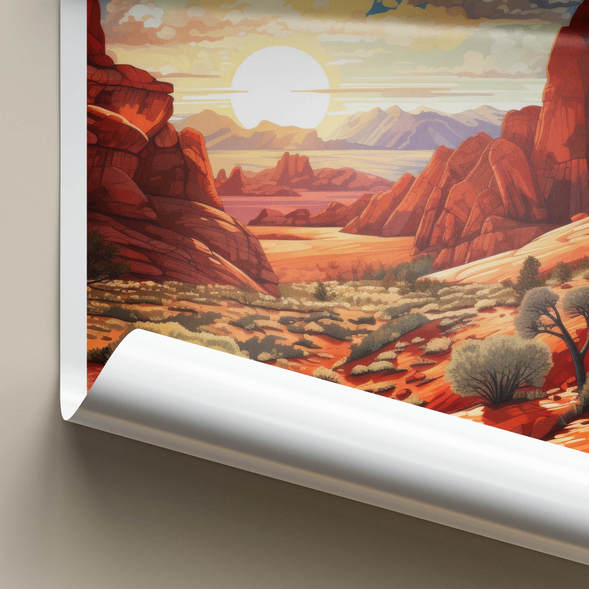 VALLEY OF FIRE Poster - Nevada Travel Art - Fiery Canyon Vista Home Decor