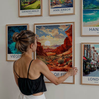 VALLEY OF FIRE Poster - Nevada Travel Art - Fiery Canyon Vista Home Decor