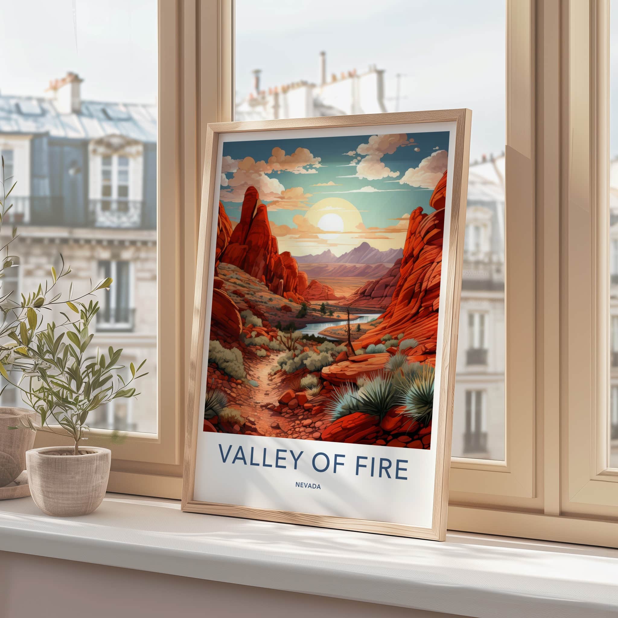 Valley Of Fire Poster - Nevada Travel Art - Red Rock Canyon Home Decor