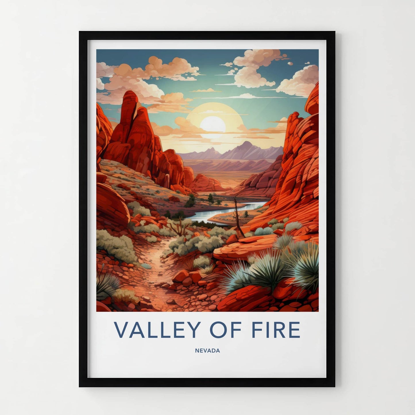 Valley Of Fire Poster - Nevada Travel Art - Red Rock Canyon Home Decor