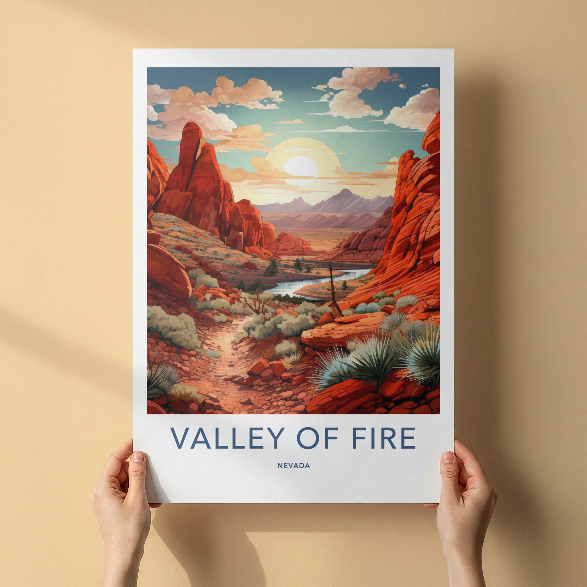 Valley Of Fire Poster - Nevada Travel Art - Red Rock Canyon Home Decor