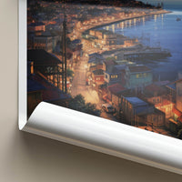 Valparaiso Poster - Chile Travel Art - Coastal City Lights Home Decor