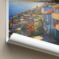 Valparaiso Poster - Chile Travel Art - Vibrant hillside vista Wall Decor