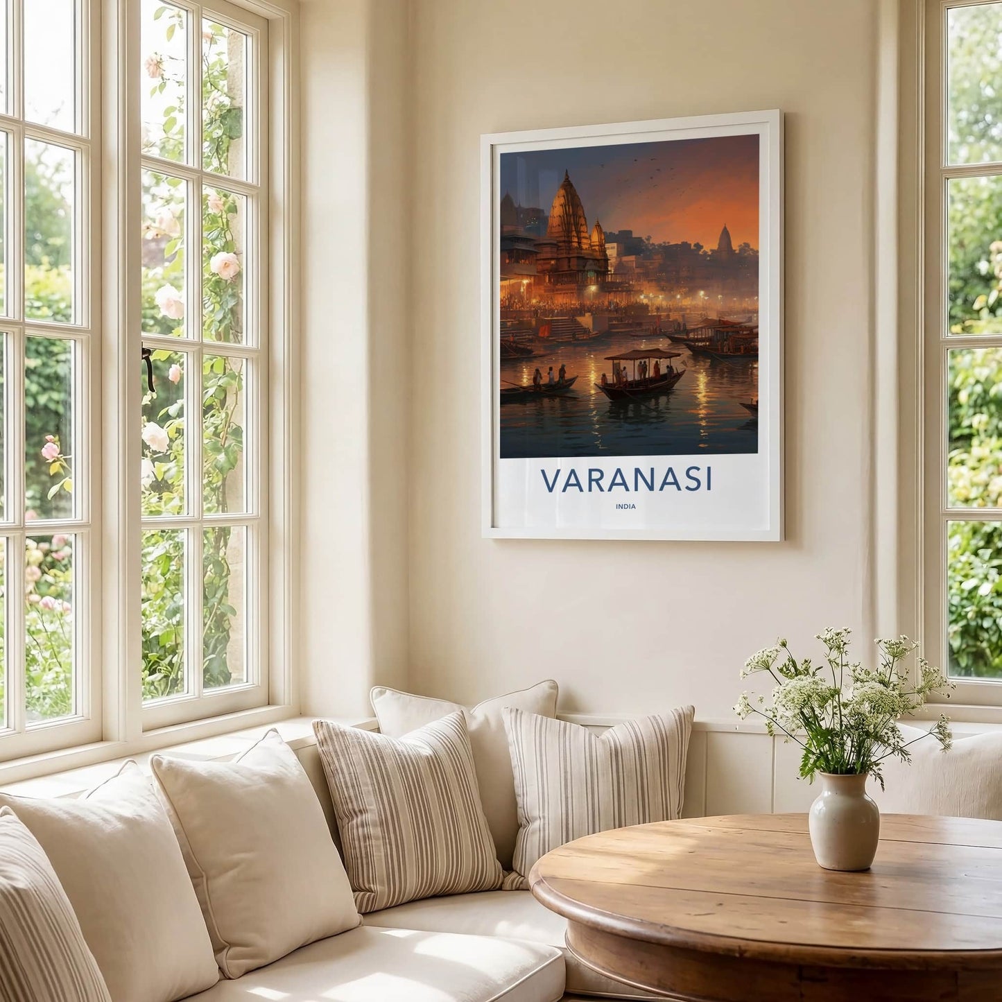 Varanasi Poster - India Art Print - Uttar Pradesh Night Gallery Art