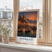 Varanasi Poster - India Art Print - Uttar Pradesh Night Gallery Art