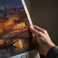 Varanasi Poster - India Fine Art - Uttar Pradesh Ganges River Glow Gift