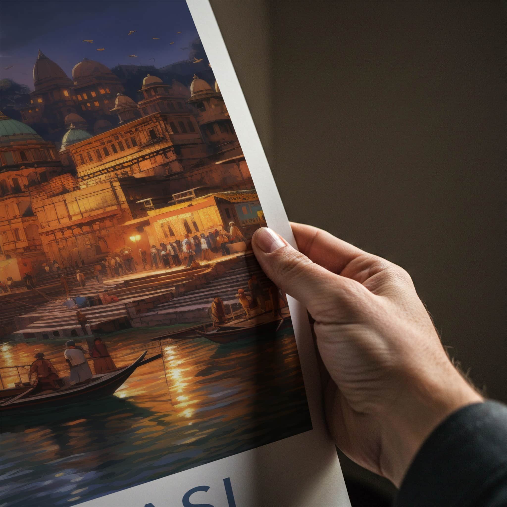 Varanasi Poster - India Fine Art - Uttar Pradesh Ganges River Glow Gift