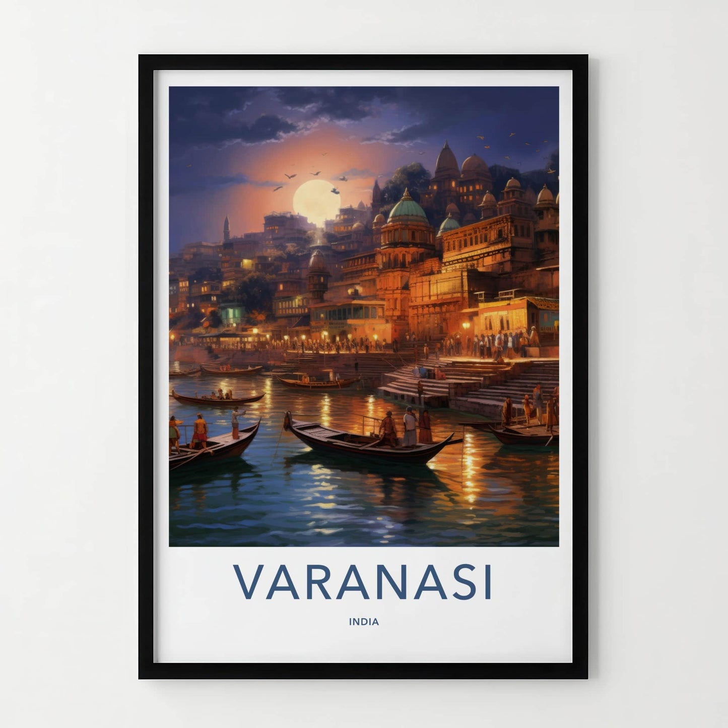 Varanasi Poster - India Fine Art - Uttar Pradesh Ganges River Glow Gift