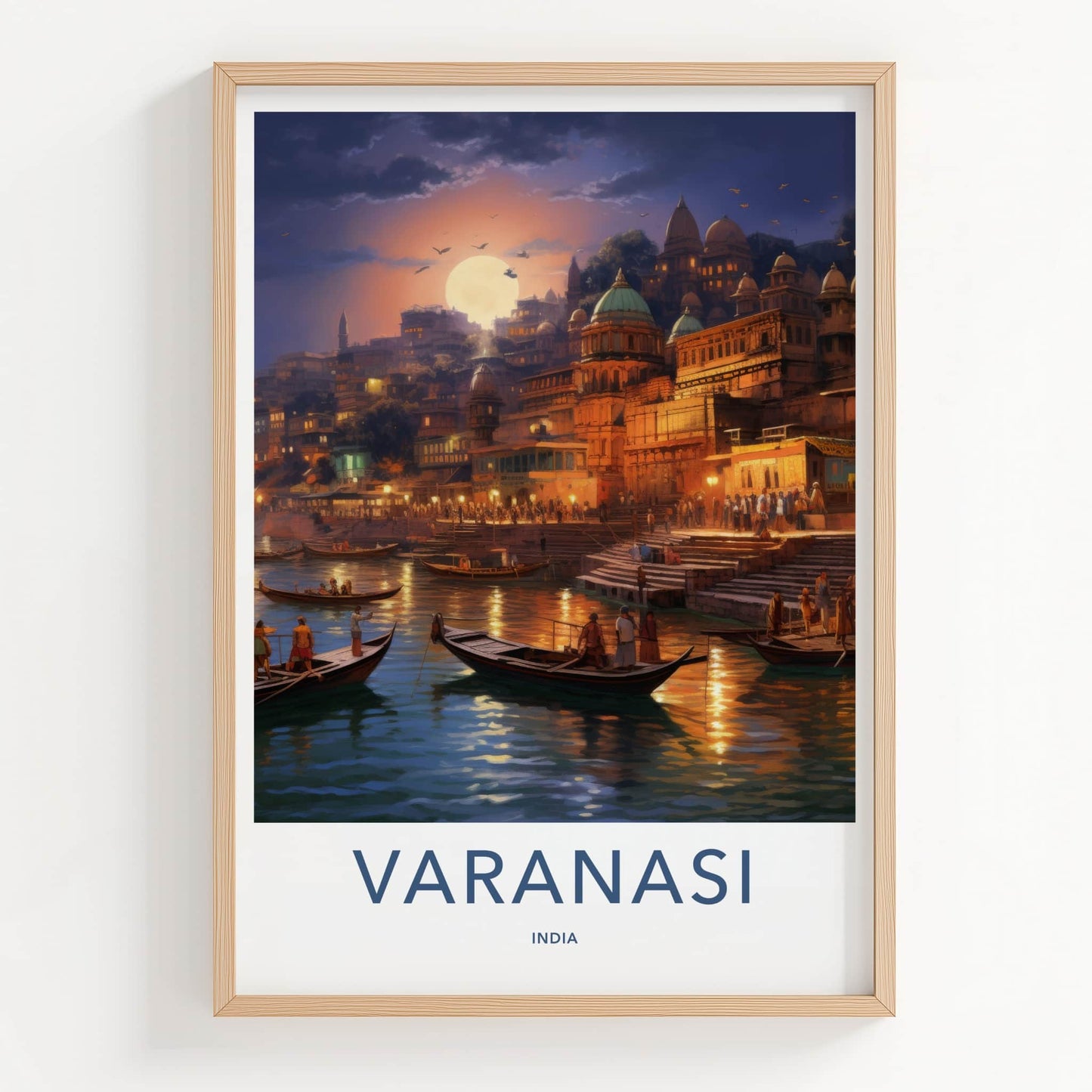 Varanasi Poster - India Fine Art - Uttar Pradesh Ganges River Glow Gift