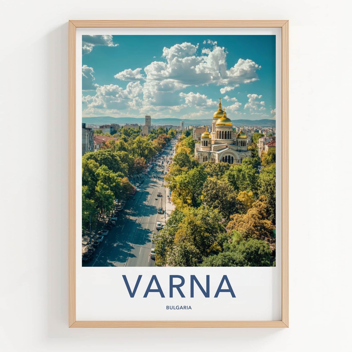 Varna Poster - Bulgaria Travel Art - Golden Domed Cathedral Home Decor