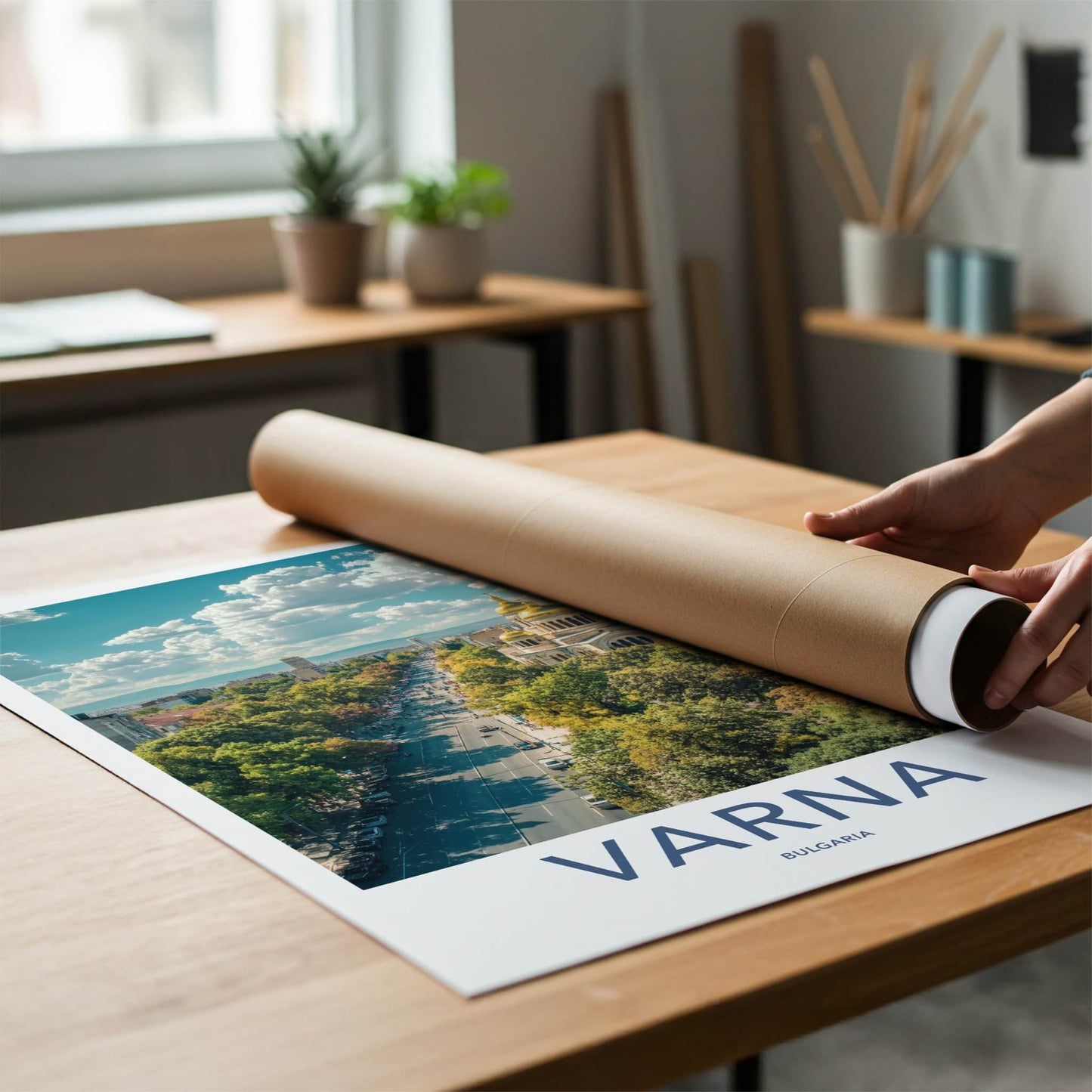 Varna Poster - Bulgaria Travel Art - Golden Domed Cathedral Home Decor