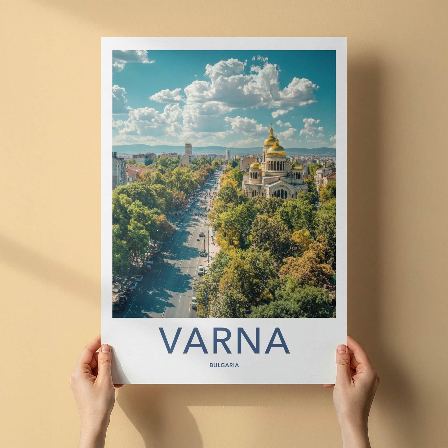 Varna Poster - Bulgaria Travel Art - Golden Domed Cathedral Home Decor