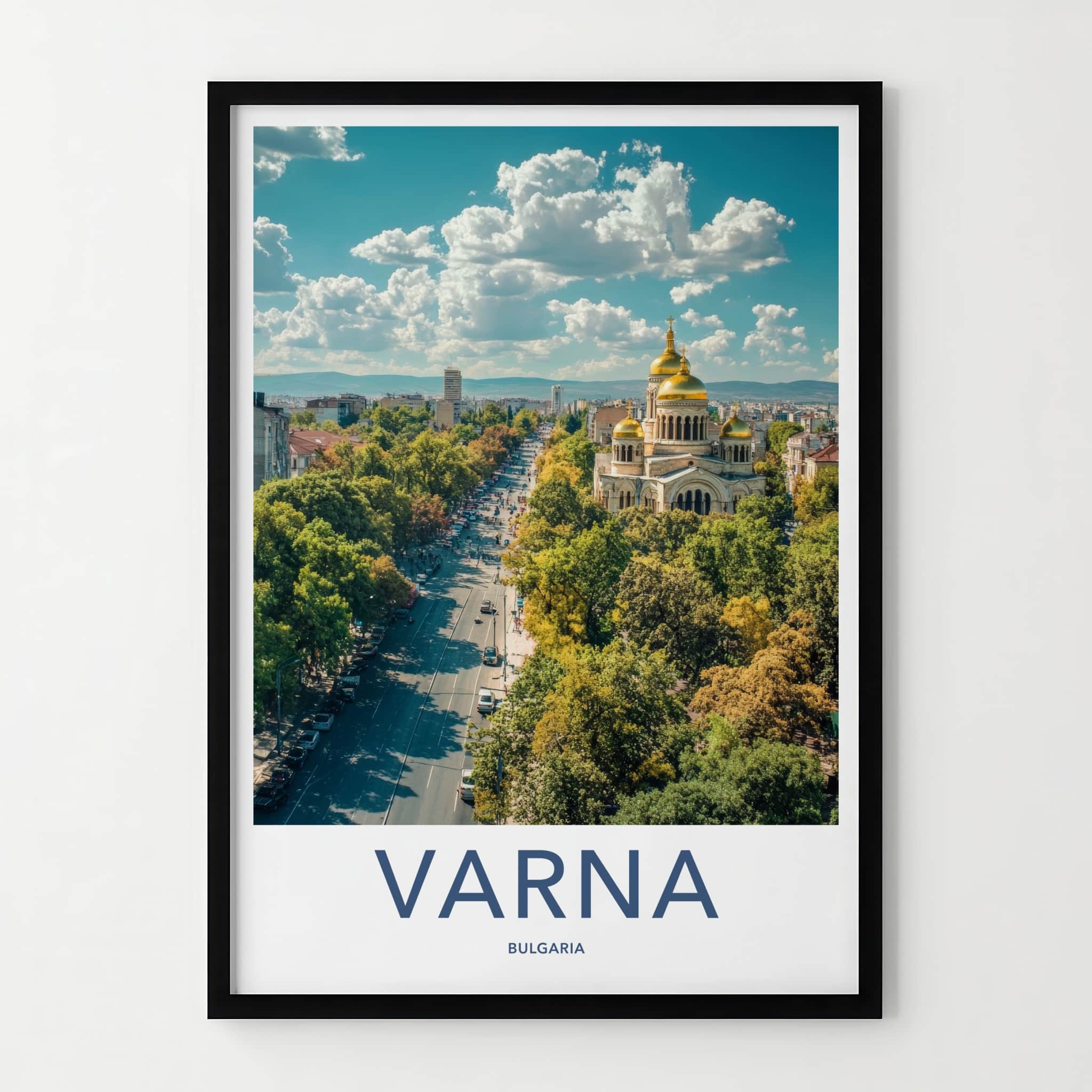 Varna Poster - Bulgaria Travel Art - Golden Domed Cathedral Home Decor