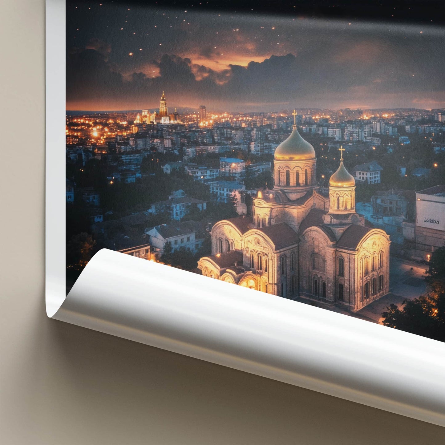 Varna Poster - Bulgaria Wall Art - Orthodox Cathedral Night Home Decor