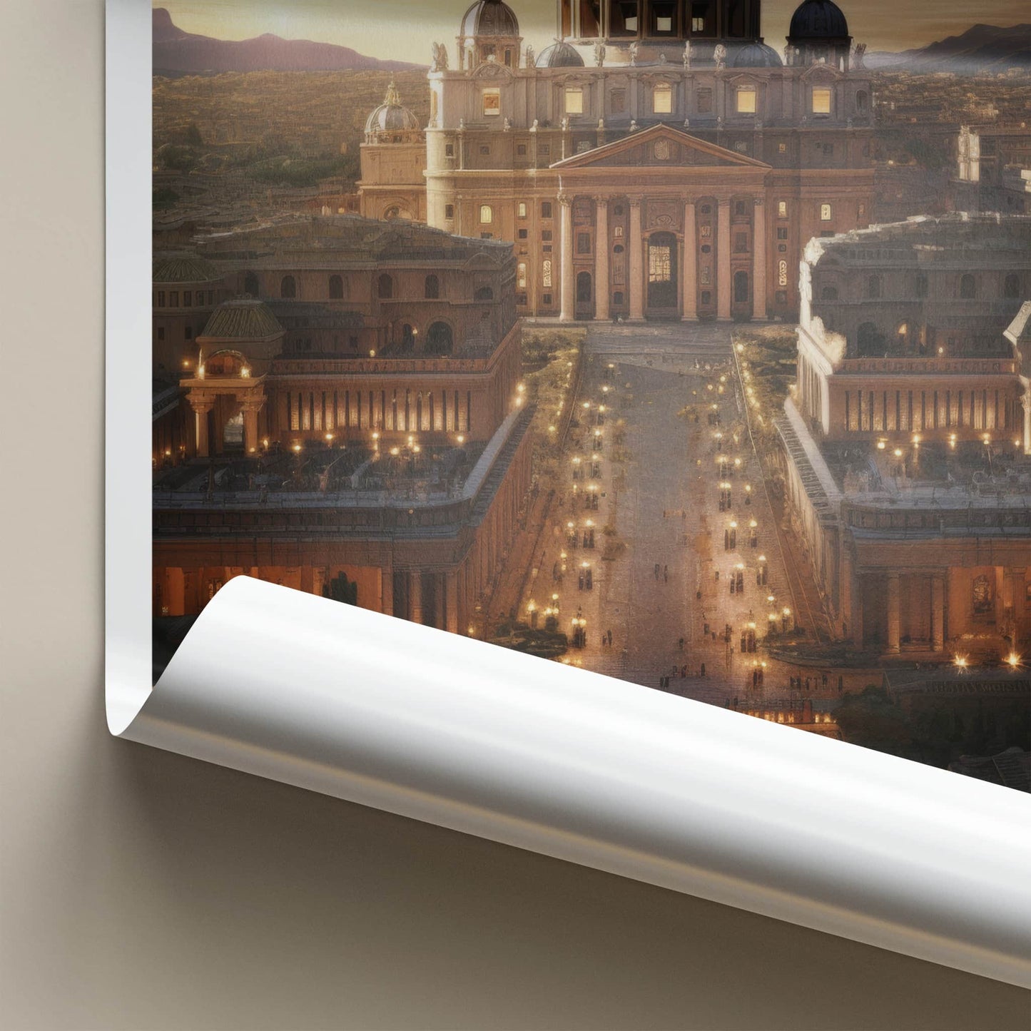 Vatican City Poster - Italy Travel Art - Grand Basilica Sunset Home Decor