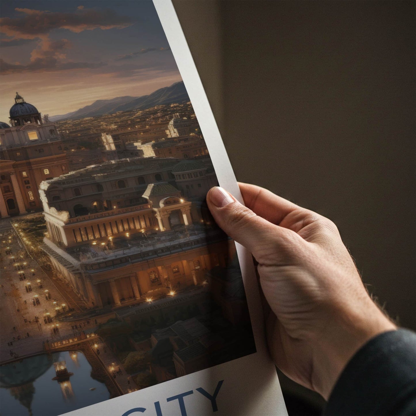 Vatican City Poster - Italy Travel Art - Grand Basilica Sunset Home Decor