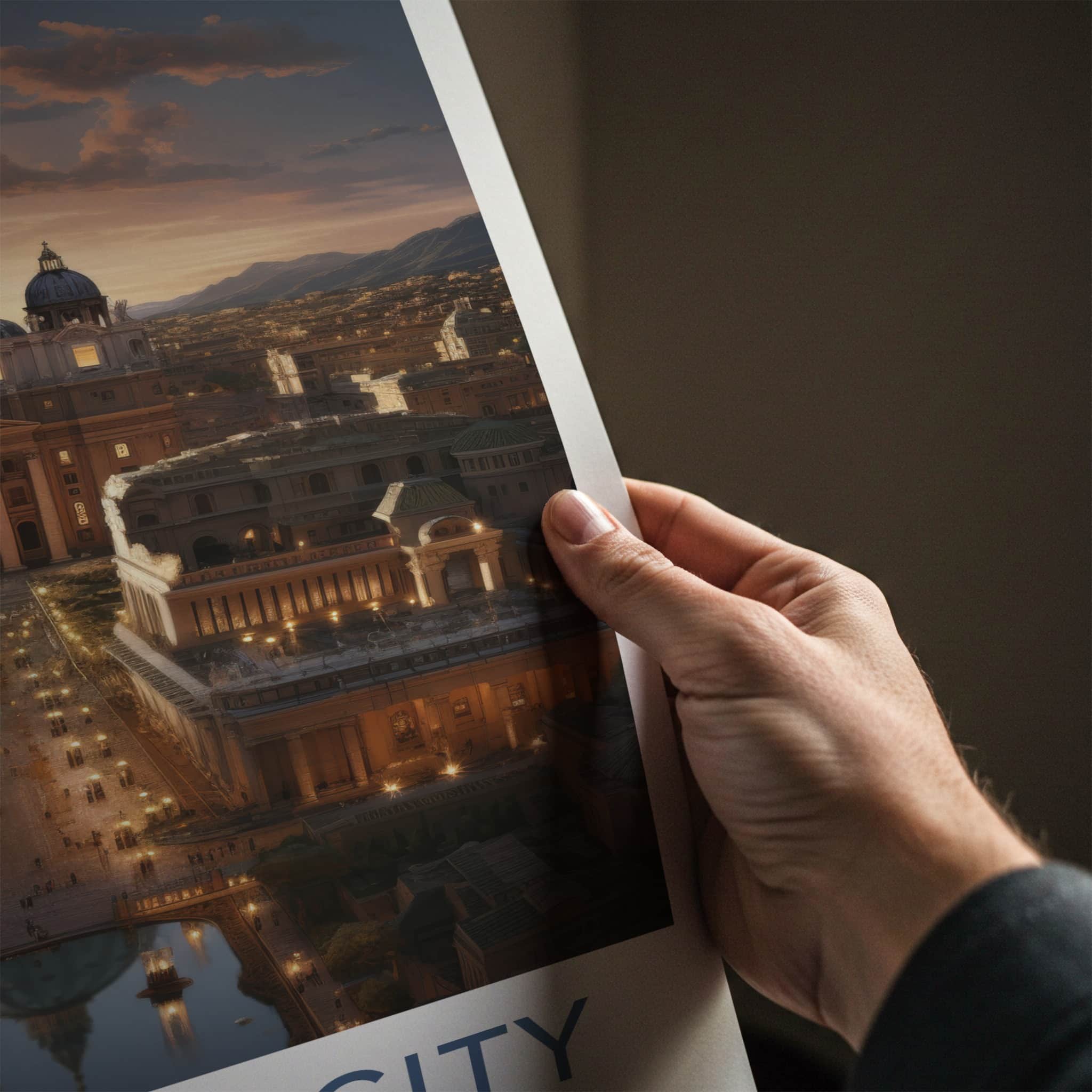 Vatican City Poster - Italy Travel Art - Grand Basilica Sunset Home Decor