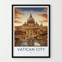 Vatican City Poster - Italy Wall Art - Grand Basilica Sunset Home Decor