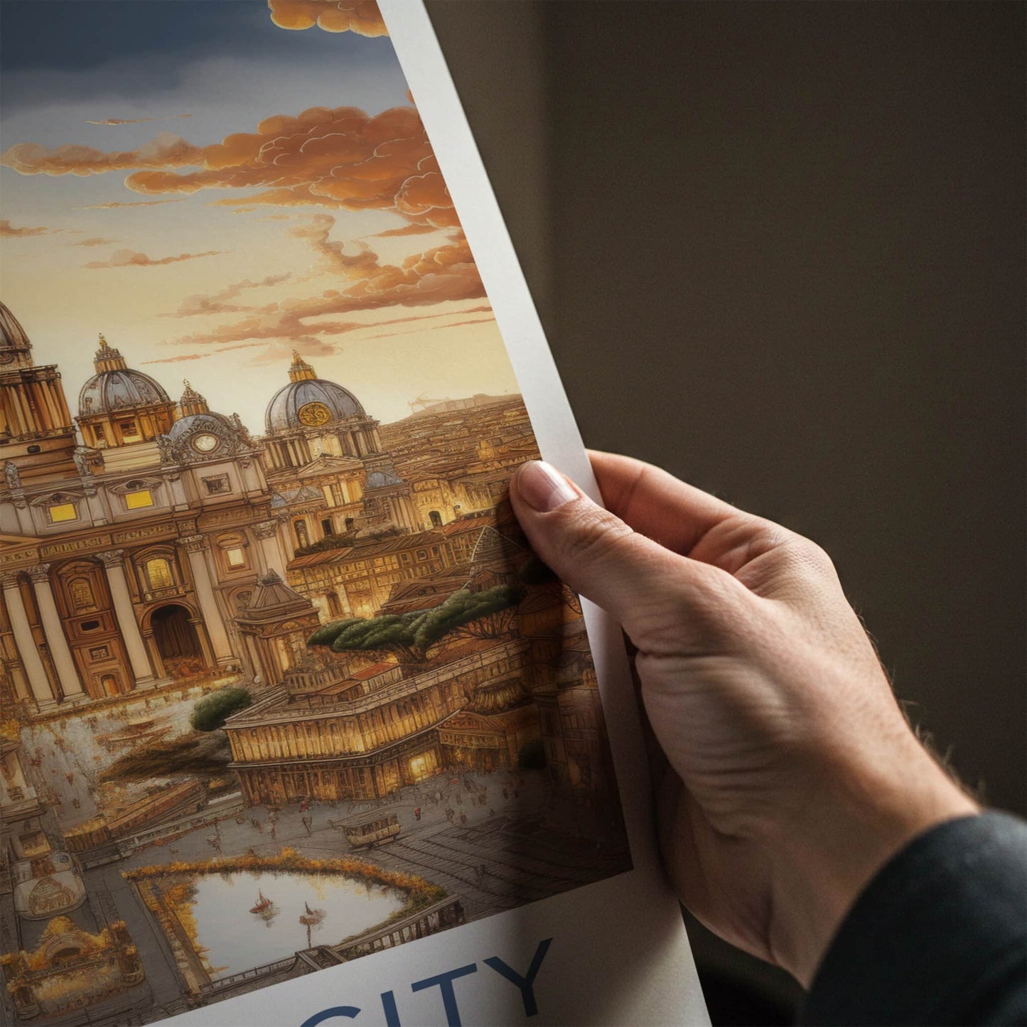 Vatican City Poster - Italy Wall Art - Grand Basilica Sunset Home Decor