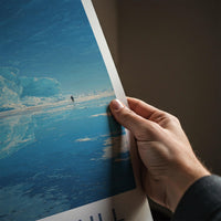 Vatnajokull Poster - Iceland Travel Art - Glacial Iceberg Person Home Decor