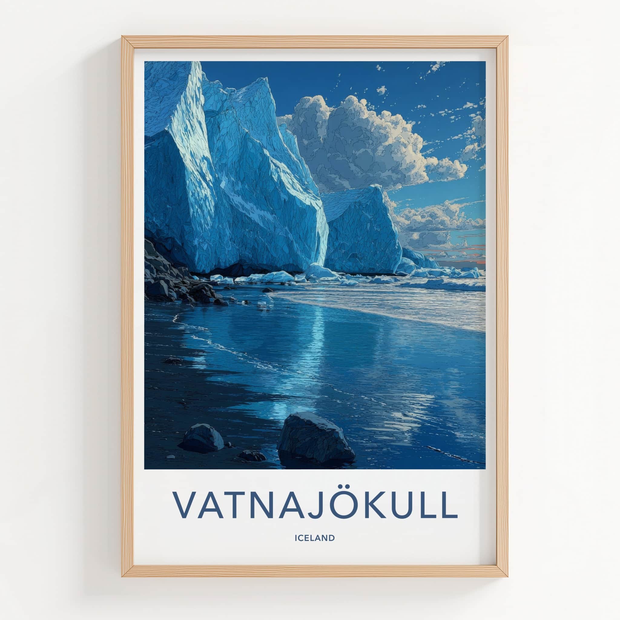 Vatnajokull Poster - Iceland Travel Art - Iceberg Lagoon Gallery Art