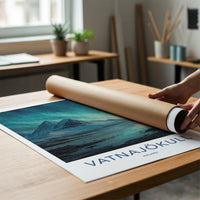 Vatnajokull Poster - Iceland Travel Art - Icy Mountain Aurora Home Decor