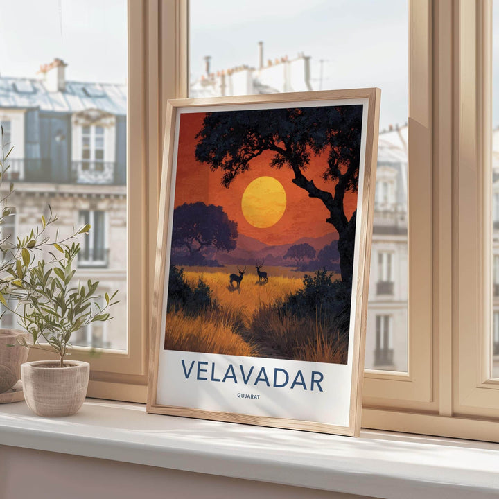 Velavadar Poster - India Art Print - Gujarat Blackbuck Golden Horizon Gift