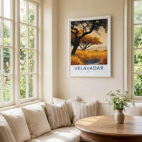 Velavadar Poster - India Travel Art - Gujarat Golden Grass Home Decor