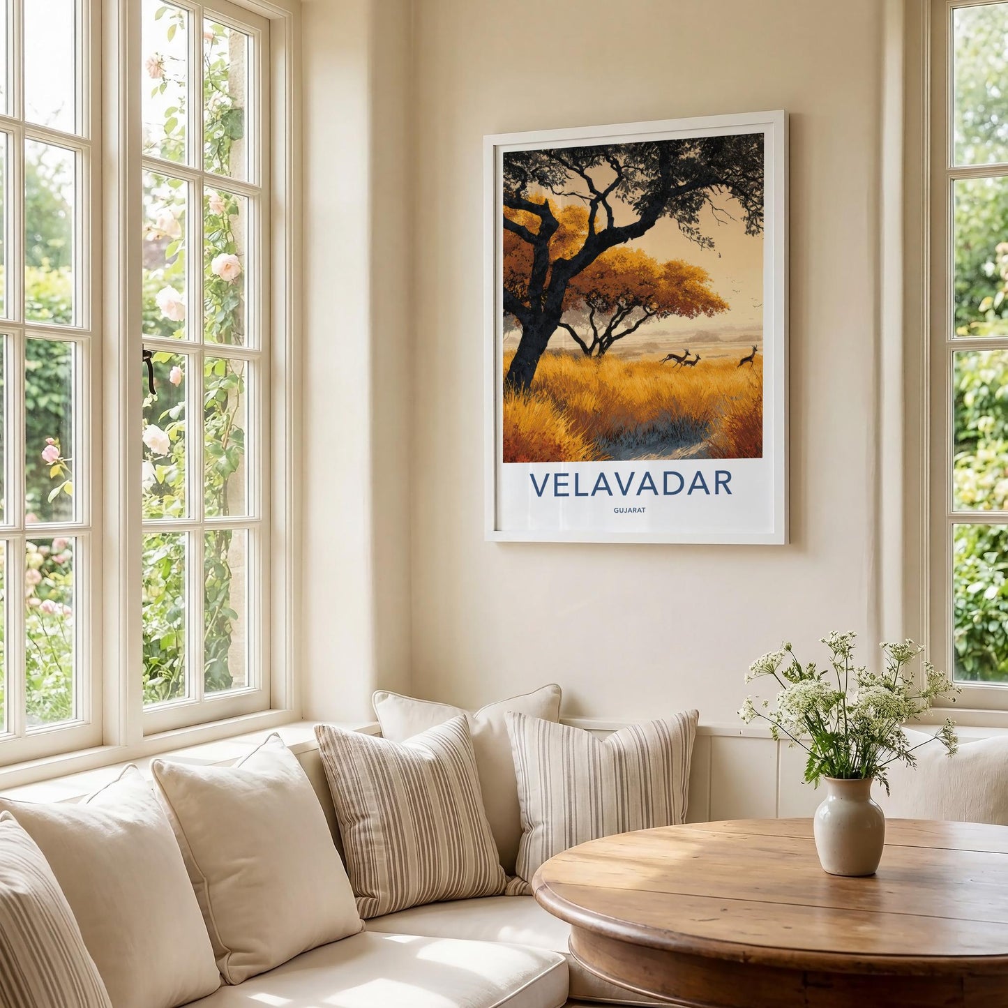 Velavadar Poster - India Travel Art - Gujarat Golden Grass Home Decor