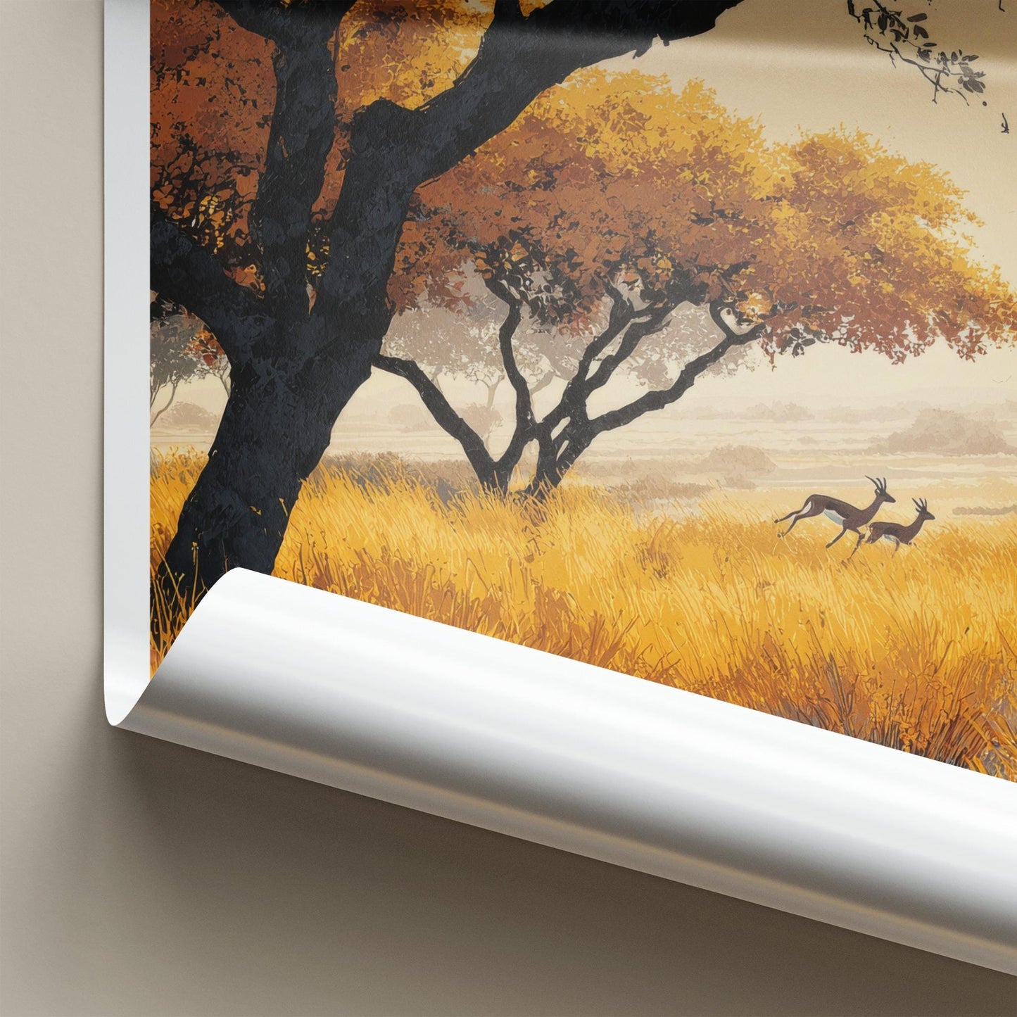 Velavadar Poster - India Travel Art - Gujarat Golden Grass Home Decor