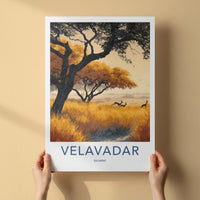 Velavadar Poster - India Travel Art - Gujarat Golden Grass Home Decor