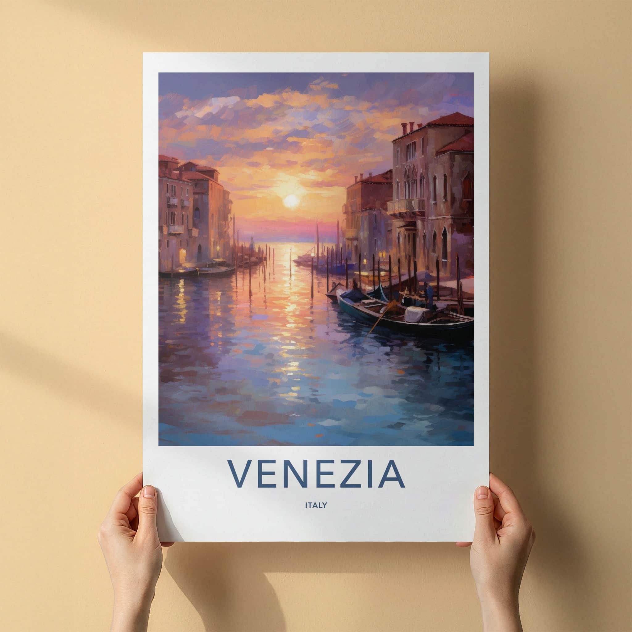 Venezia Poster - Italy Art Print - Vibrant City Sunset Home Decor