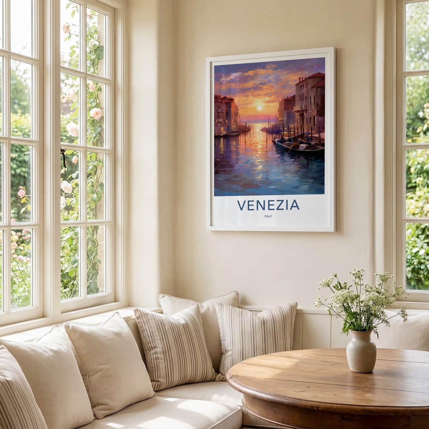 Venezia Poster - Italy Art Print - Vibrant City Sunset Home Decor