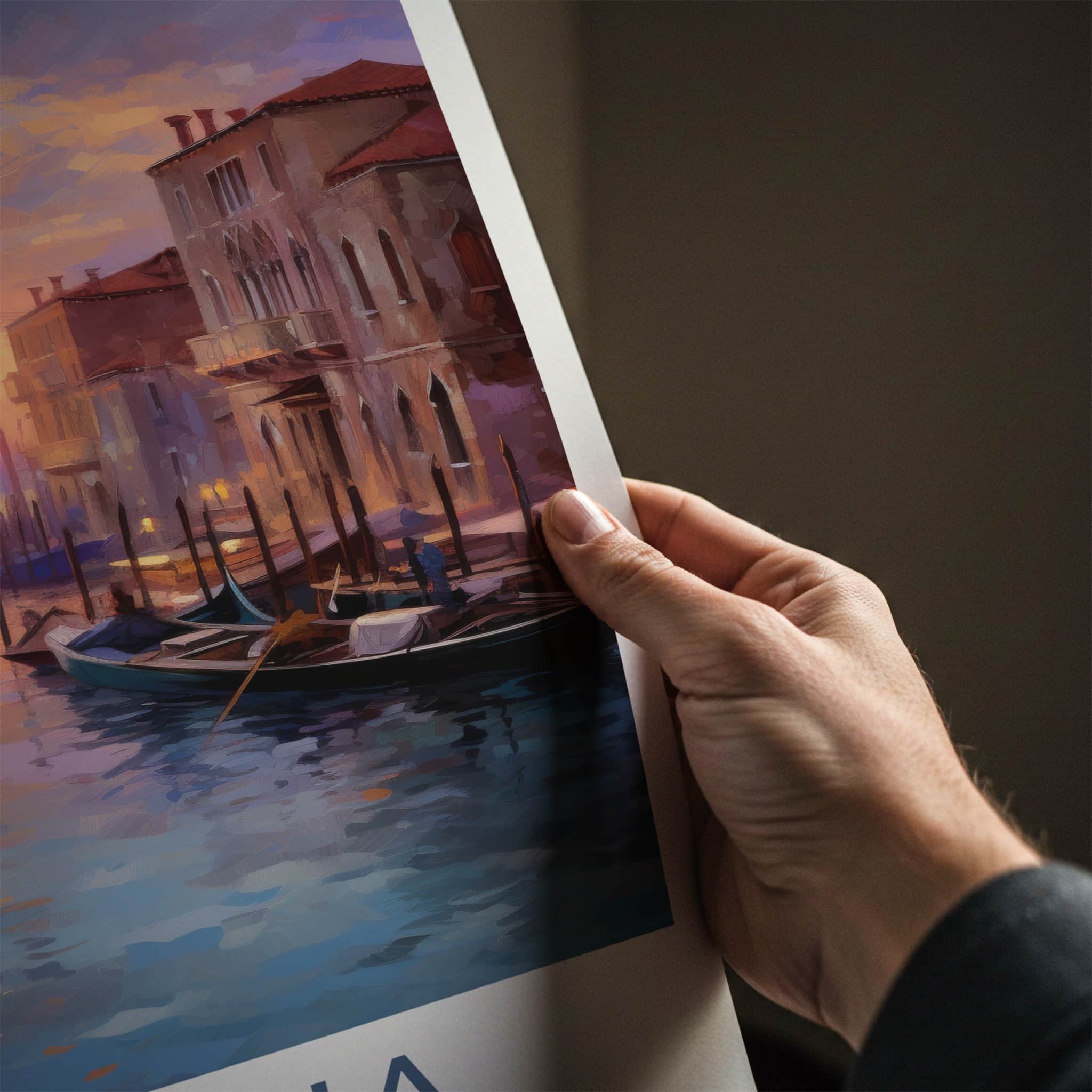Venezia Poster - Italy Art Print - Vibrant City Sunset Home Decor