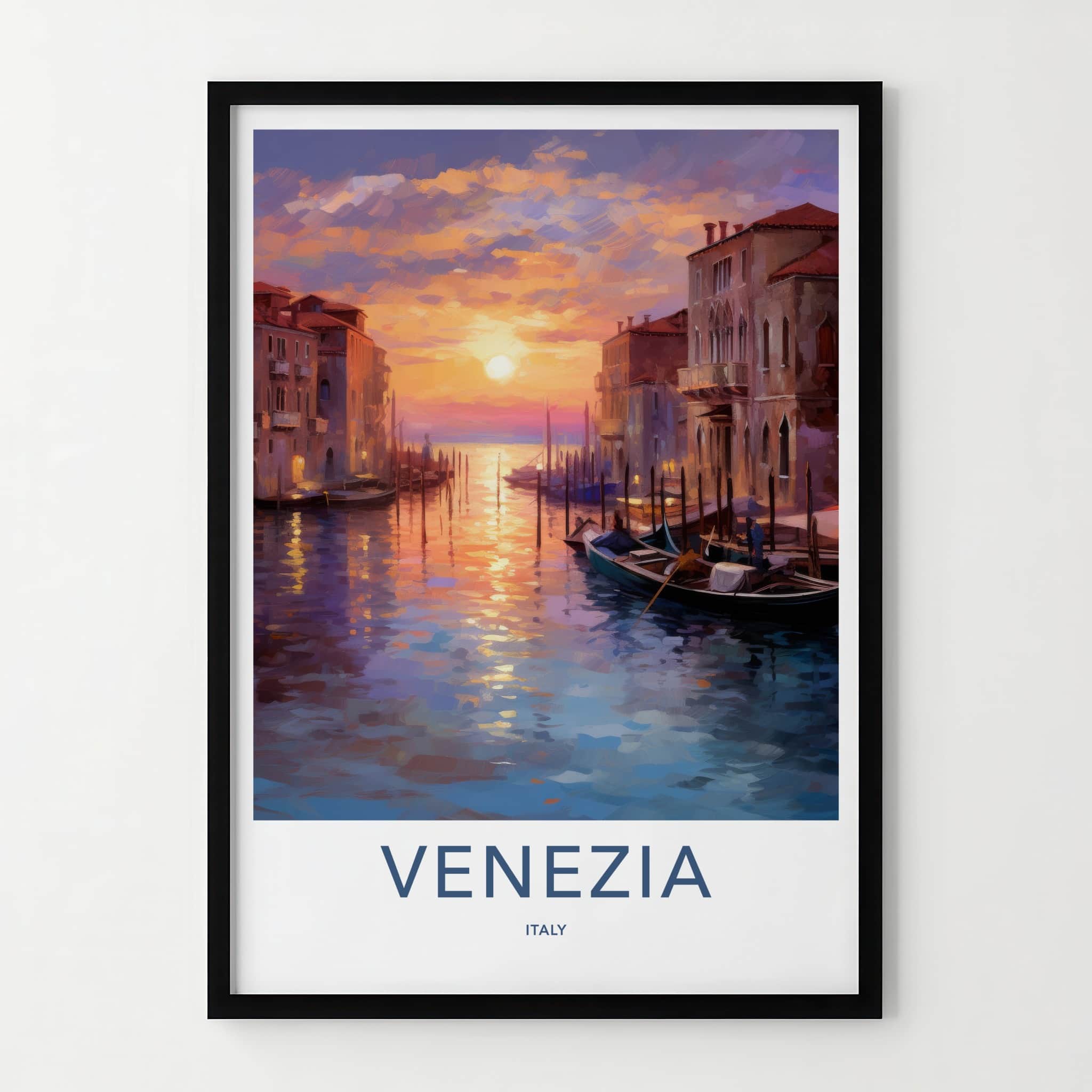 Venezia Poster - Italy Art Print - Vibrant City Sunset Home Decor