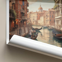 Venezia Poster - Italy Travel Art - Historic Canal Gondolas Home Decor