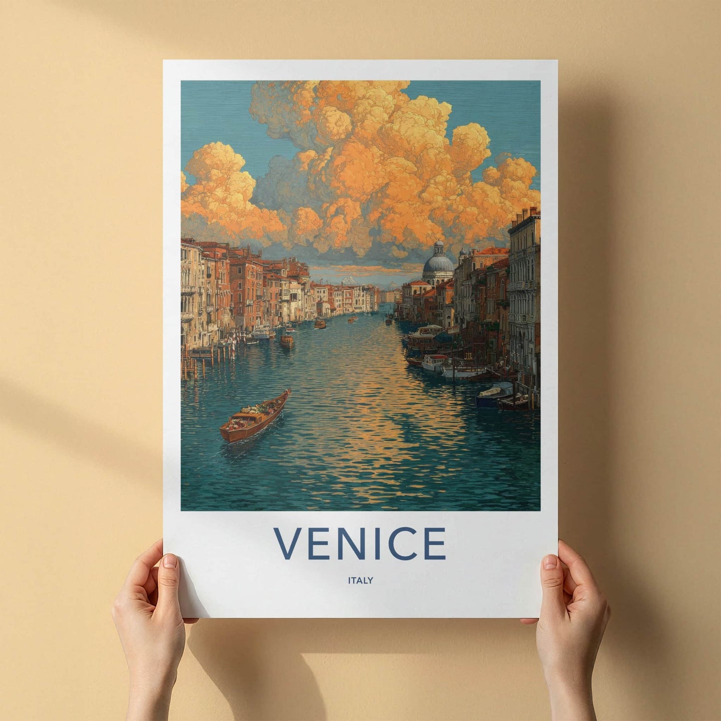 Venice Poster - Italy Art Print - Grand Canal Sunset Wall Decor