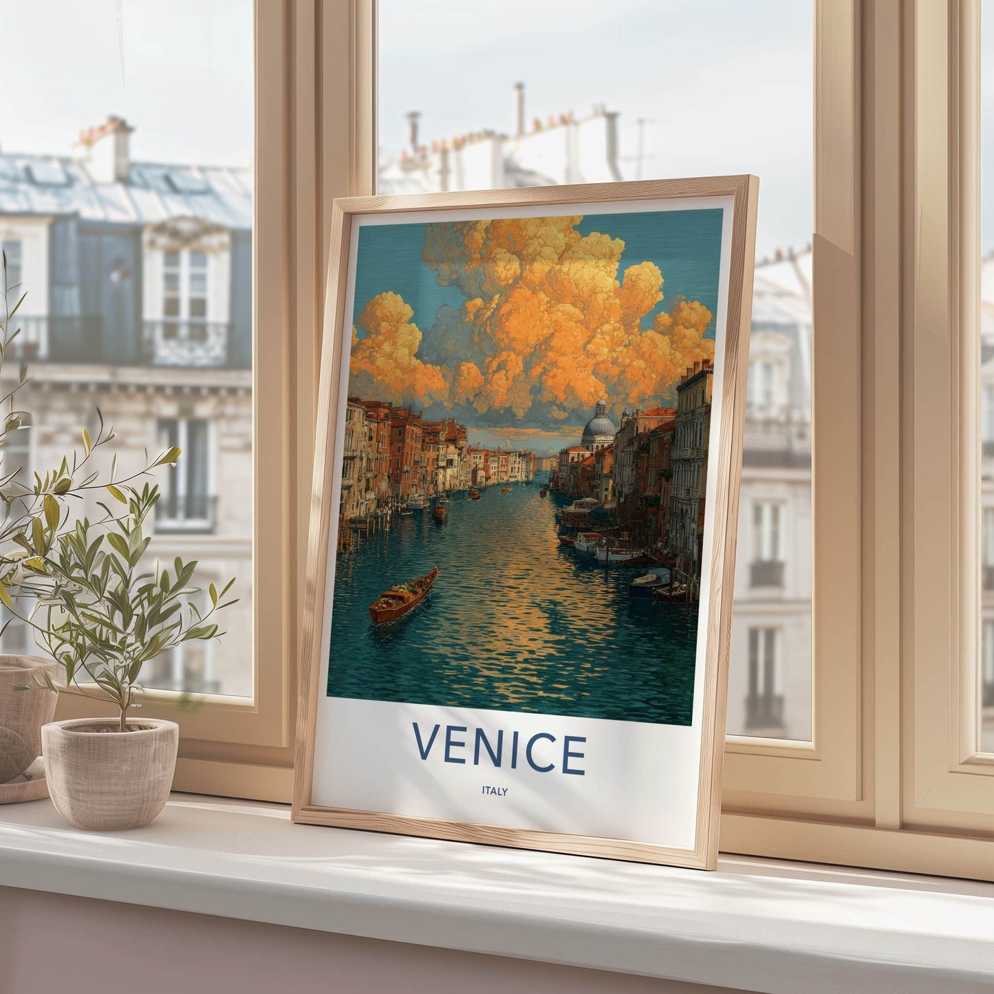Venice Poster - Italy Art Print - Grand Canal Sunset Wall Decor