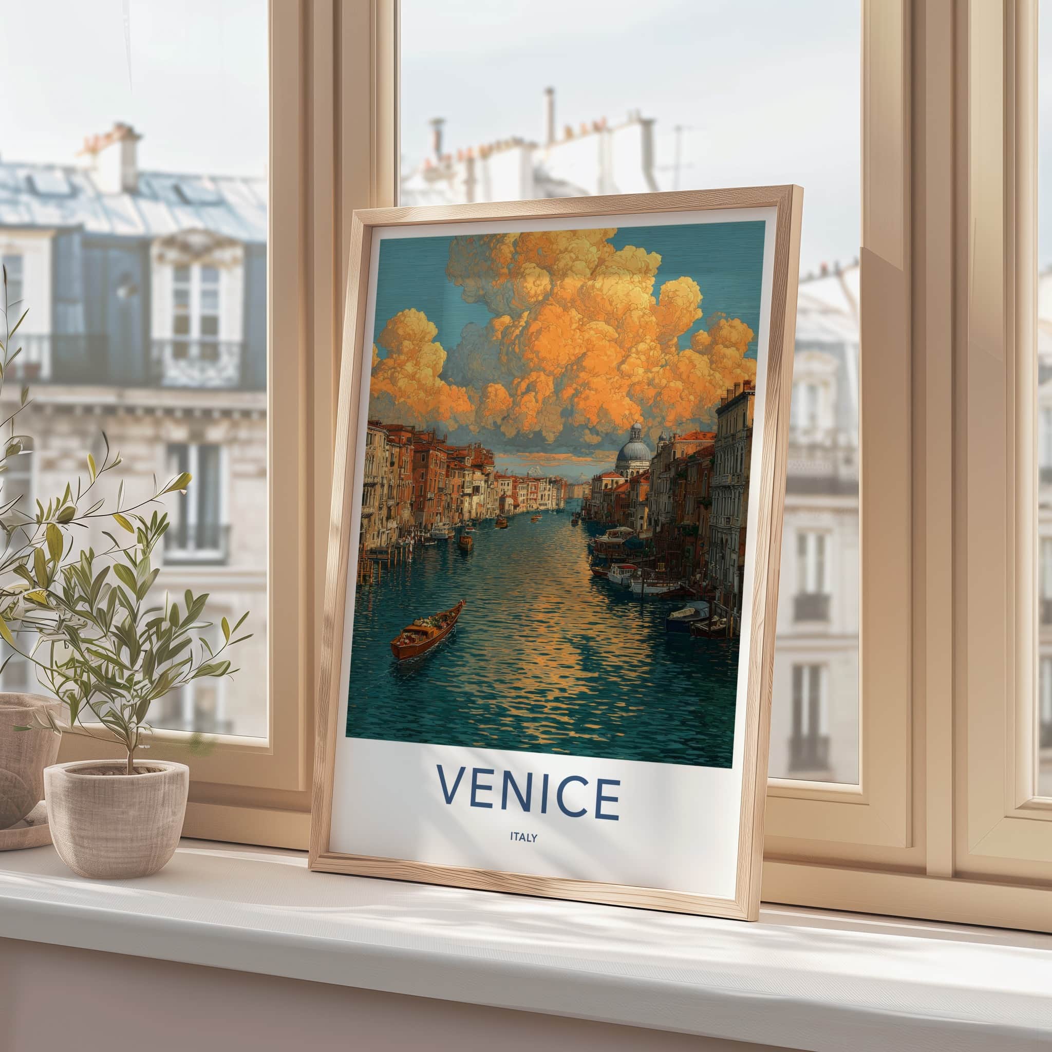 Venice Poster - Italy Art Print - Grand Canal Sunset Wall Decor