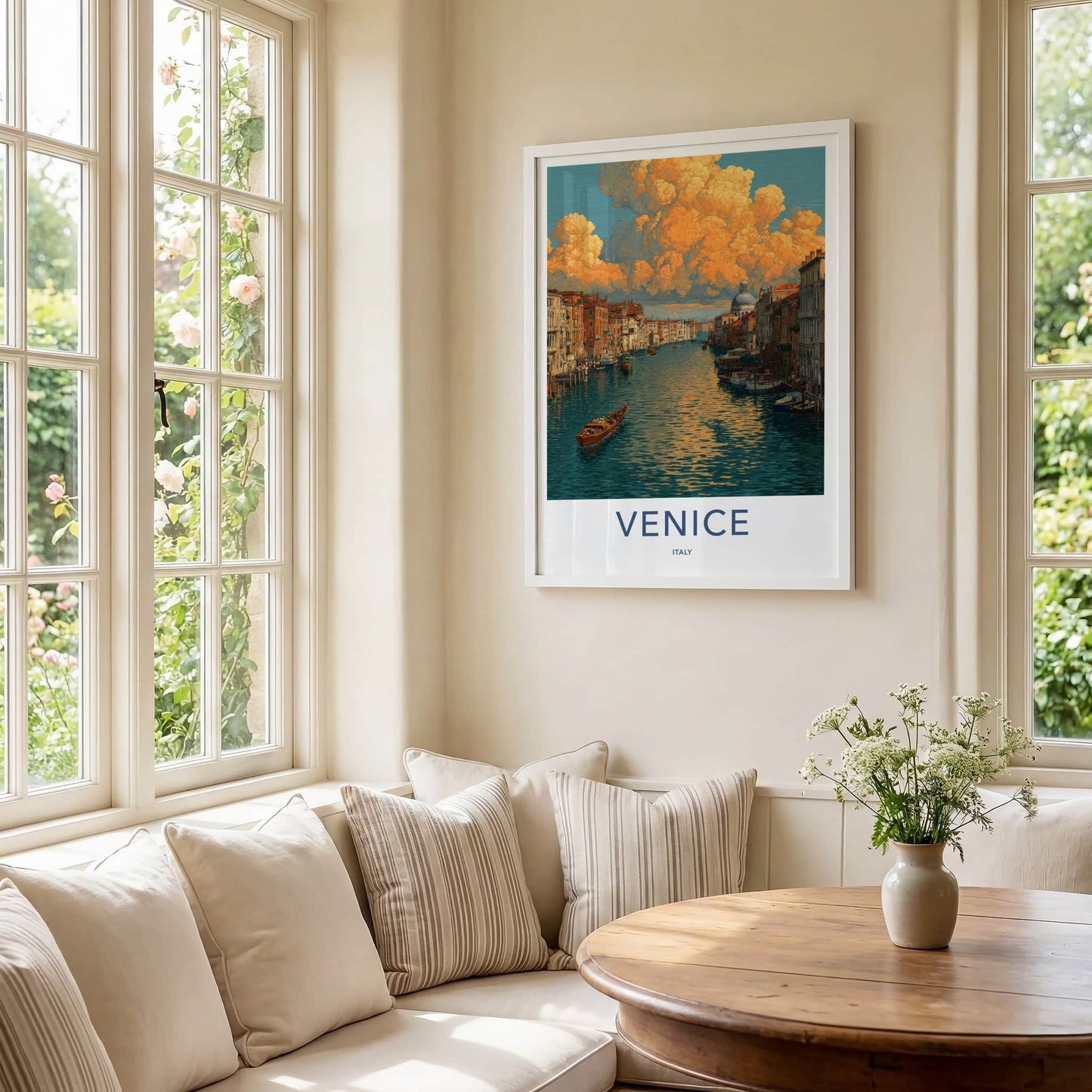 Venice Poster - Italy Art Print - Grand Canal Sunset Wall Decor