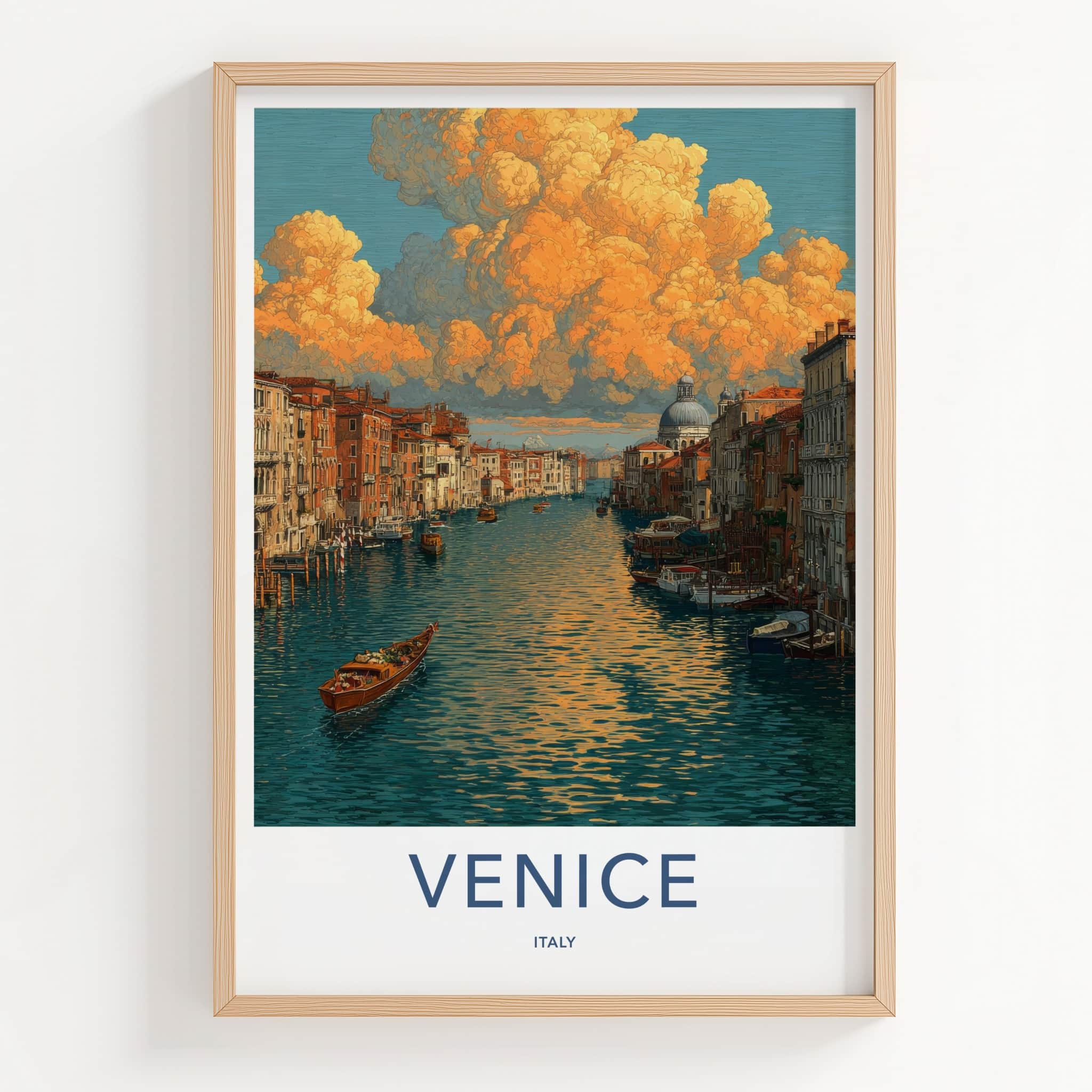 Venice Poster - Italy Art Print - Grand Canal Sunset Wall Decor
