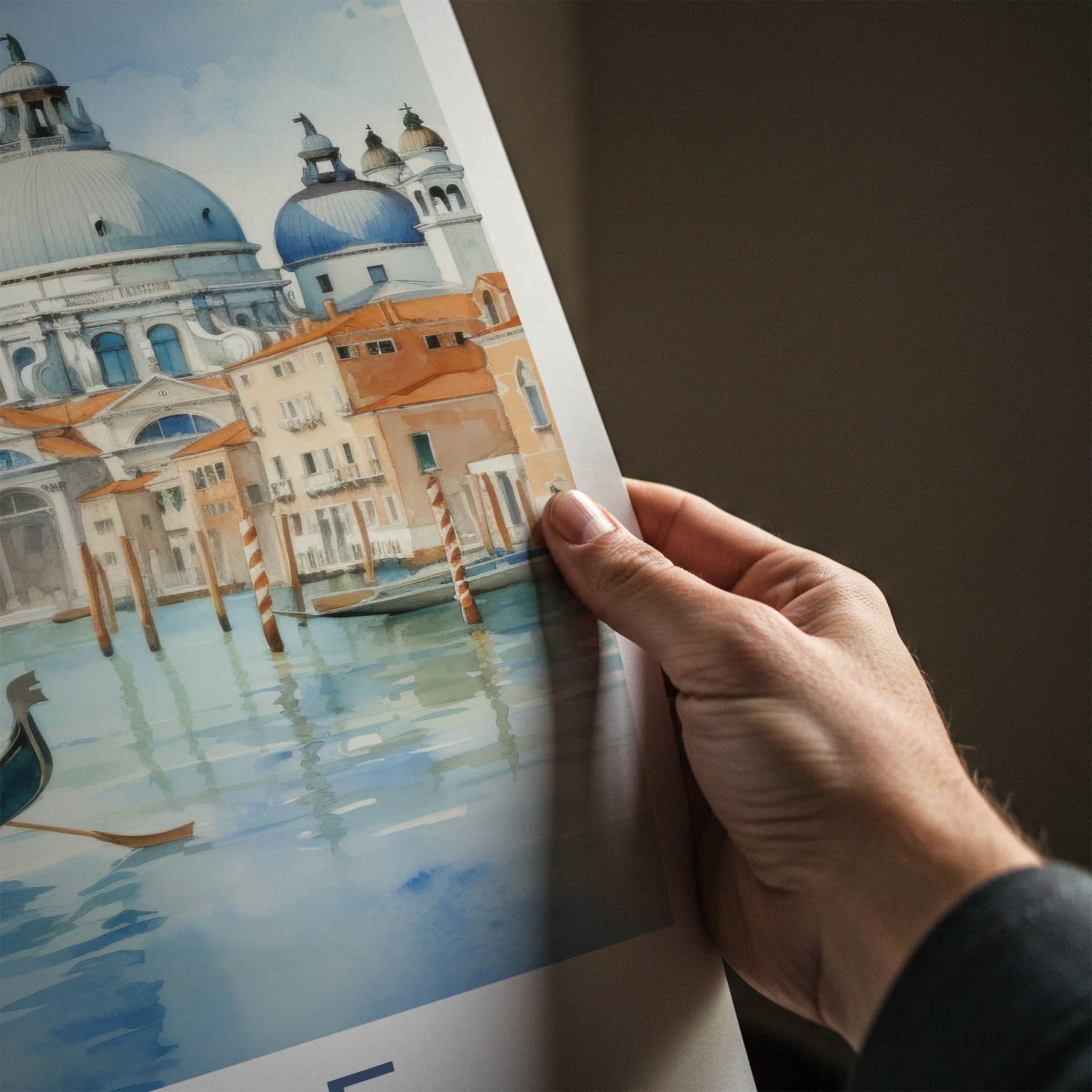 Venice Poster - Italy Framed Print - Gondola Dome Waters Framed Decor