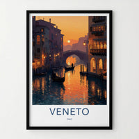 Venice Poster - Italy Framed Print - Reflecting Sunset Waters Lounge Decor