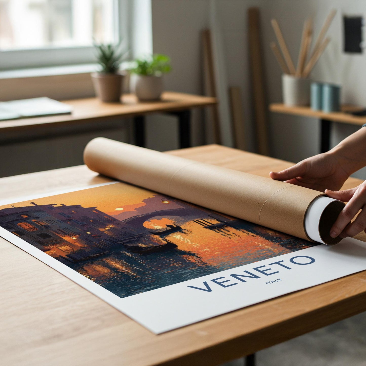Venice Poster - Italy Framed Print - Reflecting Sunset Waters Lounge Decor