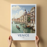 Venice Poster - Italy Travel Art - Historic Canal Gondolas Home Decor