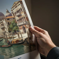 Venice Poster - Italy Travel Art - Historic Canal Gondolas Home Decor