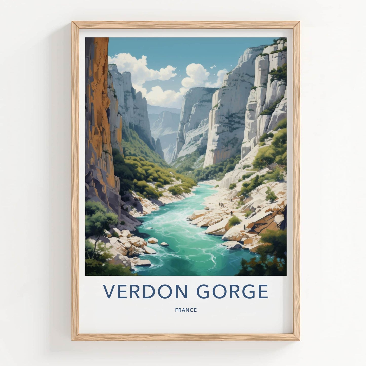 VERDON GORGE Poster - FRANCE Travel Art - Emerald River Cliffs Home Decor