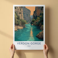 VERDON GORGE Poster - France Travel Art - Turquoise River Canyon Home Decor