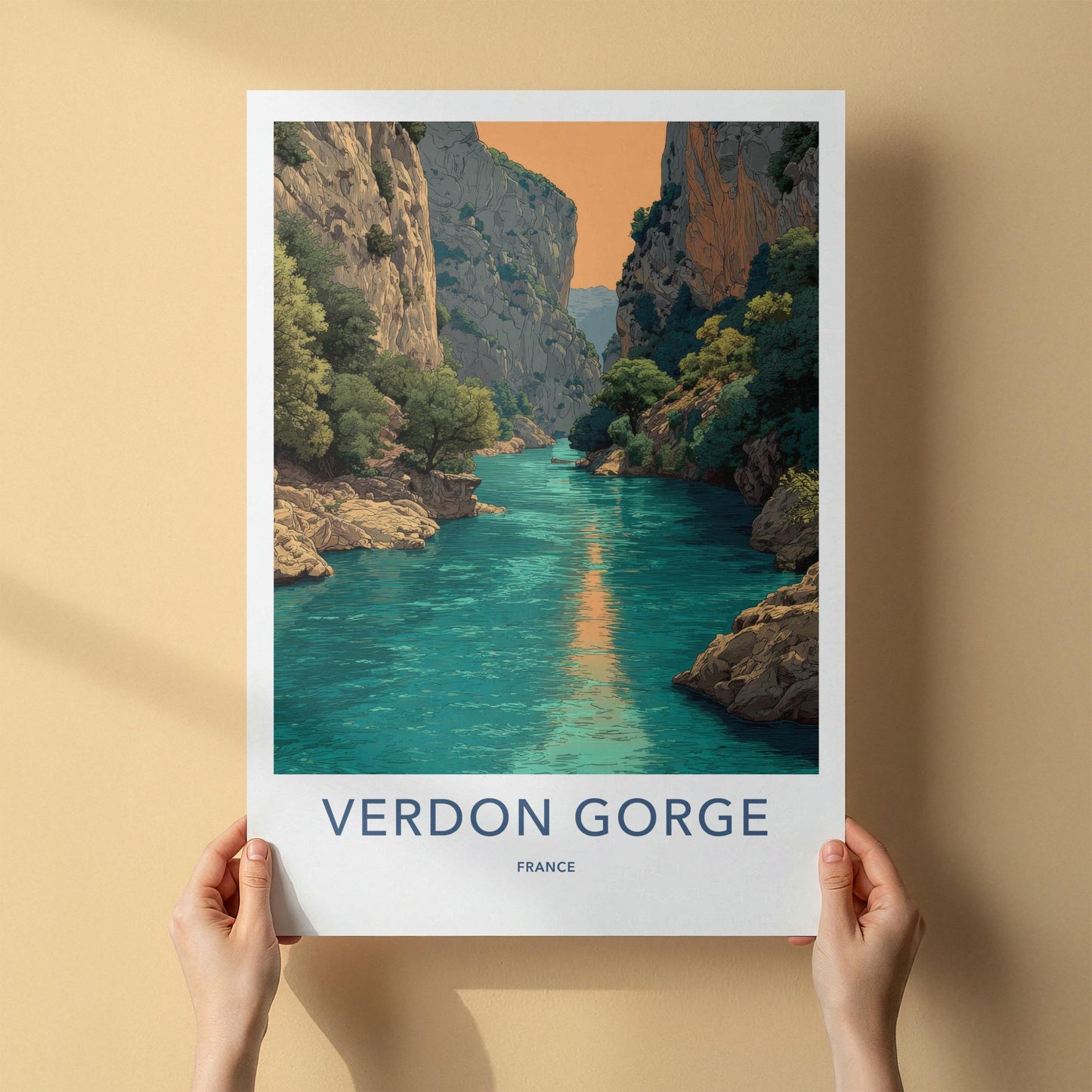 VERDON GORGE Poster - France Travel Art - Turquoise River Canyon Home Decor